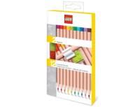 LEGO (Лего) Набор цветных карандашей "LEGO", с 2 насадками в форме кирпичика, 12 штук