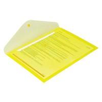 ATTACHE Папка-конверт с кнопкой , А4, прозрачный желтый