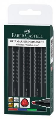 Faber-Castell Маркеры перманентные "Grip 1503", 4 цвета