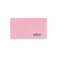 STILSY Папка-конверт на кнопке "Travel size", 13х23 см, неоновые цвета (цвет: светло-розовый), арт. ST 231203