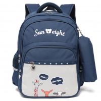 Sun eight Рюкзак школьный в комплекте с пеналом "SE-2711", цвет темно-синий, серый