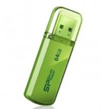Silicon Power Флэш-диск "Silicon Power", 64Gb, Helios 101, USB 2.0, зеленый