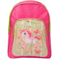 Action! Рюкзак с двусторонними пайетками "Фламинго/Единорог", 41x30x13 см, цвет розовый