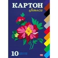 Hatber Картон цветной "Цветок", А5, 10 листов, 10 цветов