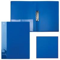 БЮРОКРАТ Папка с боковым металлическим прижимом и внутренним карманом "Бюрократ", А4, синяя, до 100 листов, 0,7 мм