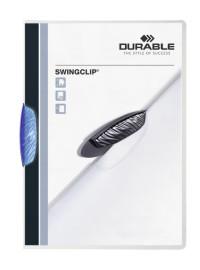 Durable Папка с боковым прижимным механизмом "Swingclip", 30 листов, голубой