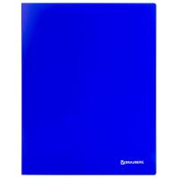 BRAUBERG Папка с металлическим скоросшивателем и внутренним карманом "Neon", 16 мм, синяя, до 100 листов, 0,7 мм