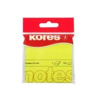 Kores Блок-кубик "Kores", 75x75 мм, неоновый желтый, 100 листов