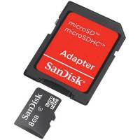 Sandisk Карта памяти MicroSDHC, 8GB, Class 4 с адаптером
