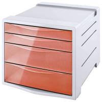 Esselte Блок из 4 закрытых лотков для бумаги, настольный "Colour'Ice", 285х245х365 мм, цвет серый, оранжевый