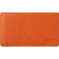 Index Планинг датированный на 2019 год "Line",170x95 мм, 64 листа, цвет обложки оранжевый