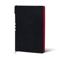 LOREX Ежедневник недатированный с ручкой, А5, 128 листов, черный (красный срез)
