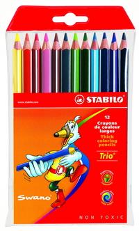 STABILO Набор цветных карандашей Trio, 12 цветов, утолщенные