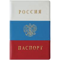 OfficeSpace Обложка для паспорта ПВХ "Триколор", тиснение золото ГЕРБ