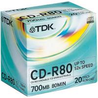 TDK Диск CD-R TDK, 700Mb, 52х, Slim