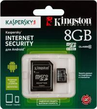 Kingston Kaspersky Edition microSD 8Gb Class 10 (SDC10/8GB-KL)