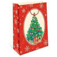 Арт Дизайн Сумки подарочные "Новогодняя елка", 26,4х38 см, набор 12 штук (количество товаров в комплекте: 12)