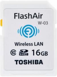 Toshiba SDHC FlashAir W-03 16Gb Class 10 (белый)