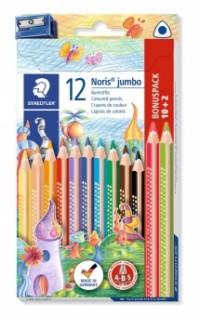 Staedtler Набор цветных карандашей "Noris Club Jumbo" + точилка, трехгранные, 12 цветов