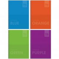OfficeSpace Комплект тетрадей на гребне "Моноколор. Яркие цвета", А4, 96 листов, клетка (4 тетради в комплекте) (количество товаров в комплекте: 4)