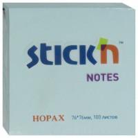 Hopax Блок для записей самоклеящийся, 100 листов, 76x76 мм, цвет пастельный голубой