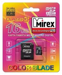 Mirex microSDHC 16Gb Class 10 + adapter