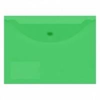 inФОРМАТ Папка-конверт на кнопке с карманом для визитки, 0,15 мм, А4, зеленая