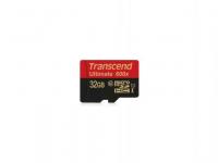 Transcend Карта памяти Micro SDHC 32Gb Class 10 TS32GUSDHC10U1 + адаптер SD 600x