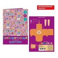 Канц-Эксмо Набор перламутрового мелованного картона "Смешные картинки", 8 листов, 8 цветов