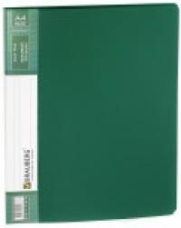 BRAUBERG Папка с боковым металлическим прижимом и внутренним карманом, зеленый
