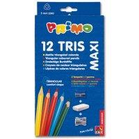 Primo Цветные карандаши, деревянные, треугольные (12 цветов, с точилкой)