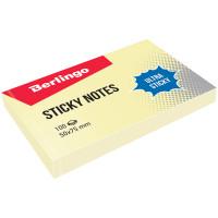 Berlingo Самоклеящийся блок &quot;Ultra Sticky&quot;, 50x75 мм, 100 листов, пастель желтый