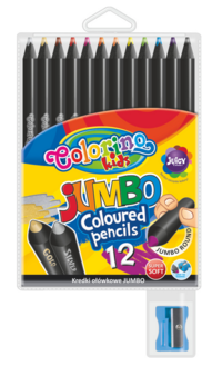Colorino Круглые цветные карандаши "JUMBO", 12 цветов, с точилкой, арт. CL55857PTR