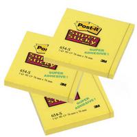 3M Бумага для заметок с липким слоем "Super sticky", 76х76 мм, неоновый желтый, 90 листов