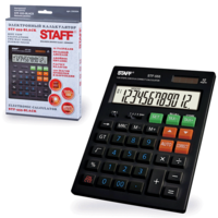 Staff Калькулятор настольный "STF-555-BLACK", 12 разрядов