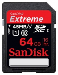 Sandisk SDHC Extreme UHS Class 10 45MB/s 64GB