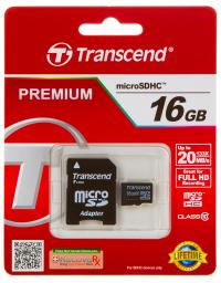 Transcend Micro SDHC 16Гб Class10 Ultimate + адаптер