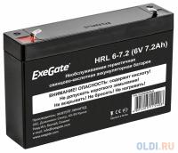 Exegate EX282952RUS EX282952RUS Аккумуляторная батарея HRL 6-7.2 (6V 7.2Ah), клеммы F1