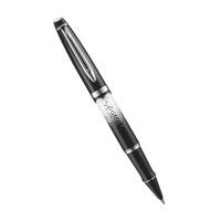 Waterman Роллер "Expert. Ombres & Lumieres CT", черно-белый корпус, посеребренные детали, черные чернила, F