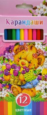 BG (Би Джи) Карандаши цветные "Забавные пушистики", 12 цветов