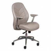 БЮРОКРАТ zen-low/grey кресло руководителя, низкая спинка, серый, кожа, крестовина алюминий