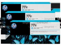 HP B6Y36A 3 картриджа, light cyan, № 771C