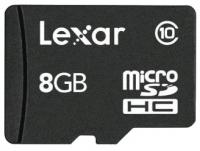 Lexar microSDHC 8Gb Class 10 + SD адаптер (LSDMI8GBABEUC10A)