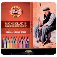 Koh-I-Noor Карандаши акварельные "Mondeluz", 48 цветов, заточенные, металлический пенал