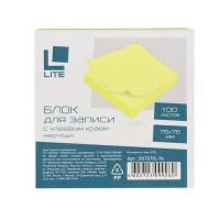 LITE Блок для записей "Lite", 76х76 мм, желтый, 100 листов