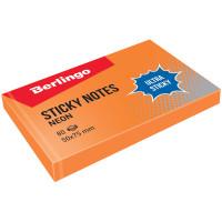 Berlingo Самоклеящийся блок "Ultra Sticky", 50x75 мм, 80 листов, оранжевый неон