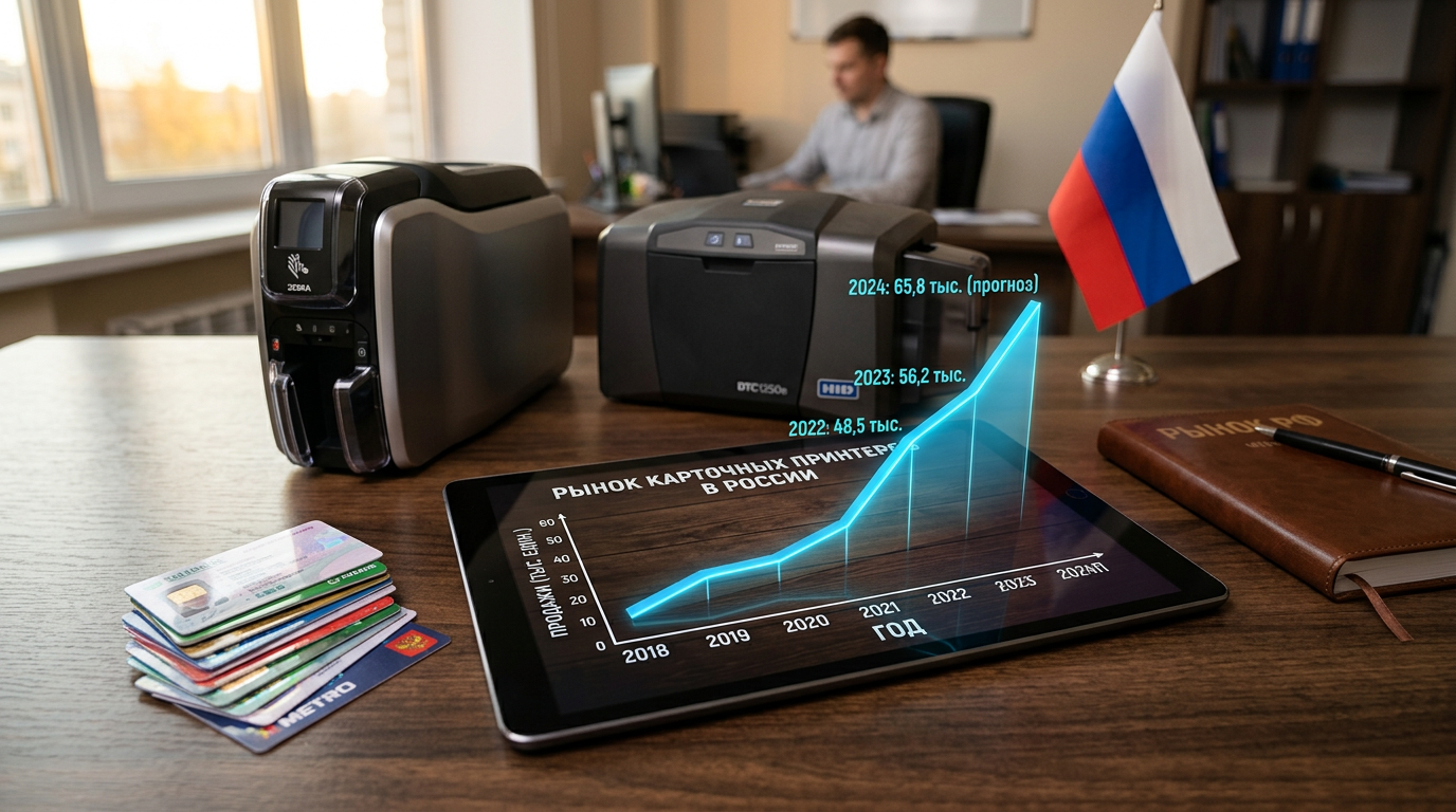 График рынка карточных принтеров в России